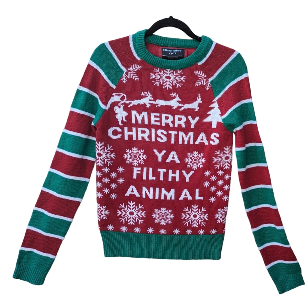 Bluenotes Red and Green Christmas Sweater